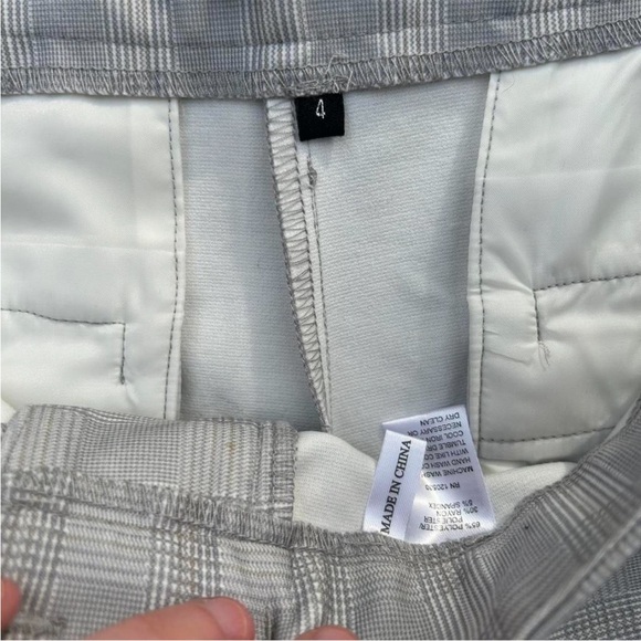 Amanda & Chelsea plaid grey trouser modern fit stretchy pants women’s 4 - Picture 6 of 6